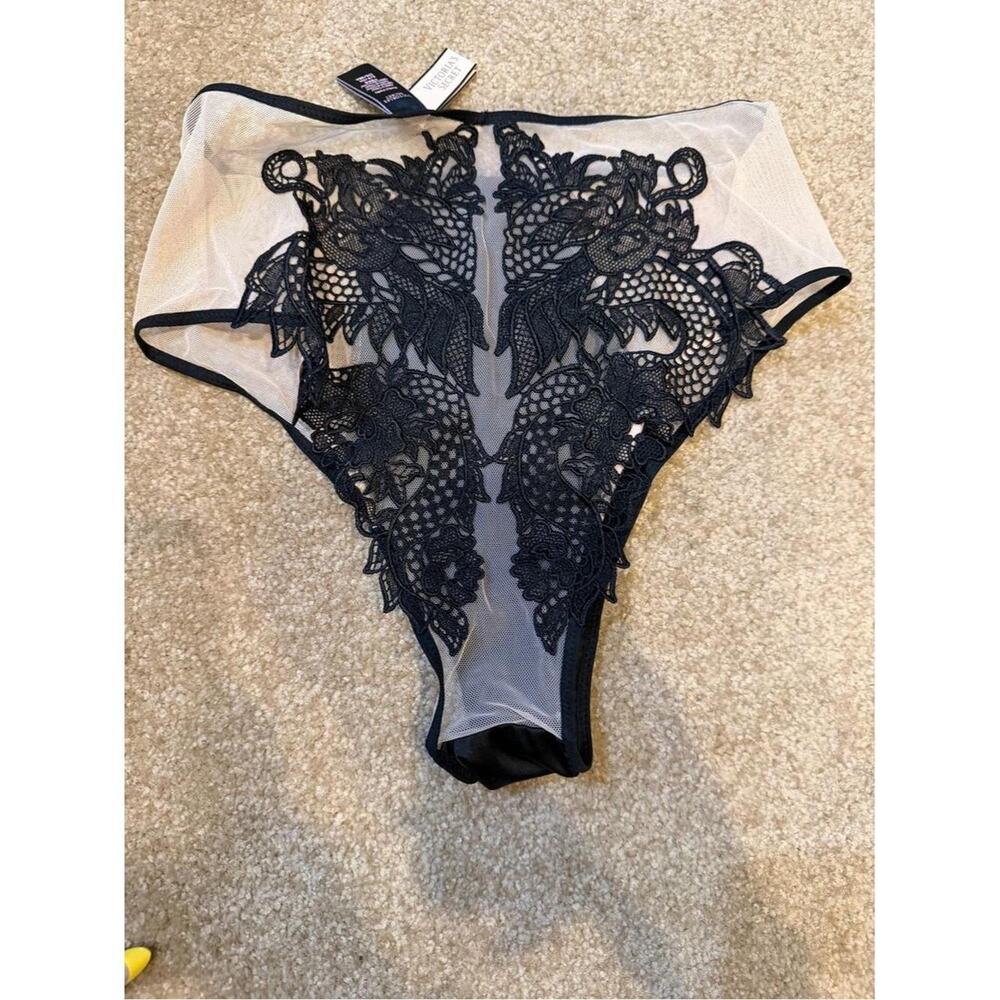 Victoria's Secret High Waisted Dragon Lace & Mesh Panties Size Small